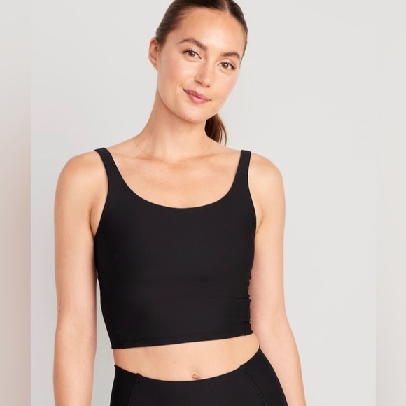 NWT! Old Navy Black Light Support PowerSoft Longline Sports Bra - Multiple 🤎 - Picture 1 of 12